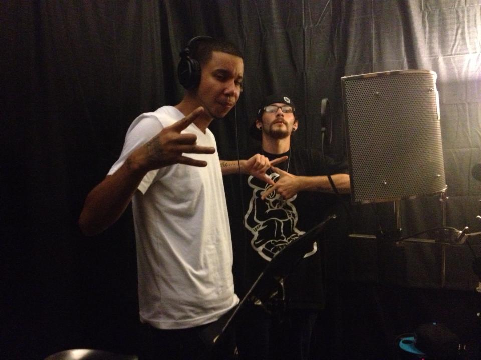 Flamez and Alex Johnson in the studio, credit: PME.