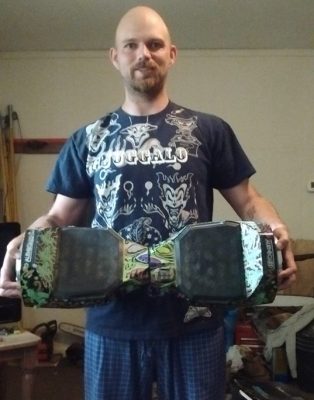 Travis with his new "hoverboard"!